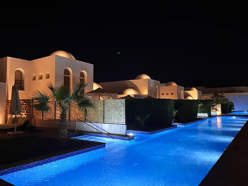 fort-arabesque-the-villas-pool-night