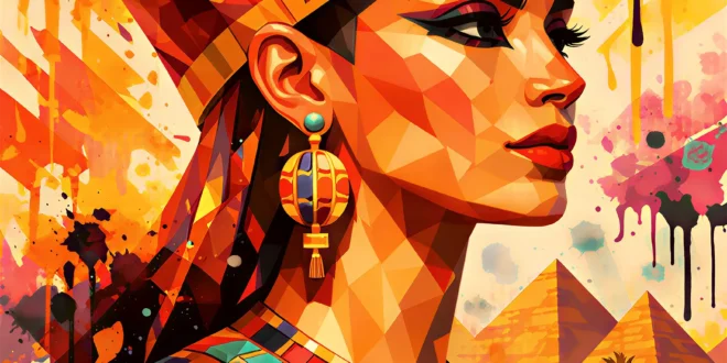 Nofretete - Ägyptische Königin im modernen Pop-Art-Stil